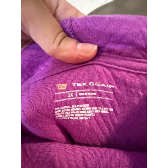 Tek Gear Textured Funnel Neck Pullover Purple Size 2X - Picture 8 of 8